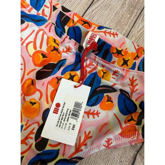 Anthro Solid and Striped The Cora Bottom in Orange Tree Print Size S - Picture 4 of 10